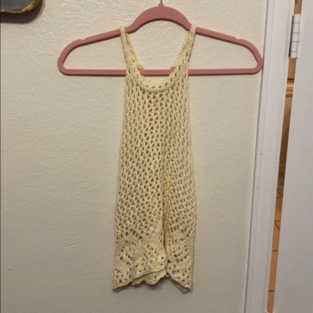 Crochet cream tank
